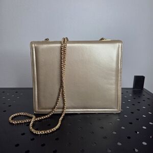Neiman Marcus Collection Gold Purse, Gold Chain Shoulder Strap, EUC